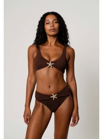 Moda Minx Bikinihose Starfish Scrunch High Waist Bikini Bottom in Coffee