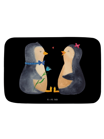Mr. & Mrs. Panda Badteppich Pinguin Pärchen ohne Spruch in Schwarz