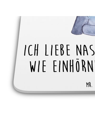Mr. & Mrs. Panda Glasuntersetzer Einhorn Nashorn mit Spruch in Weiß