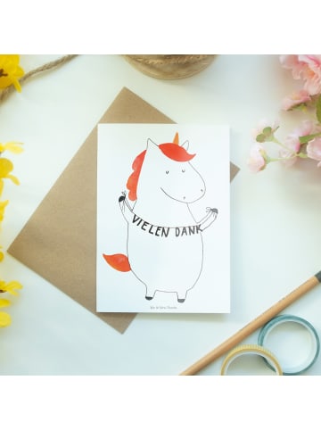 Mr. & Mrs. Panda valentinstagskarte Einhorn Dankeschön ohne Spruch in Weiß