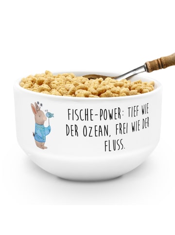 Mr. & Mrs. Panda schale Fische Astrologie mit Spruch in Weiß