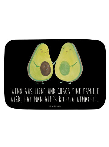 Mr. & Mrs. Panda Badematte Avocado Pärchen mit Spruch in Schwarz