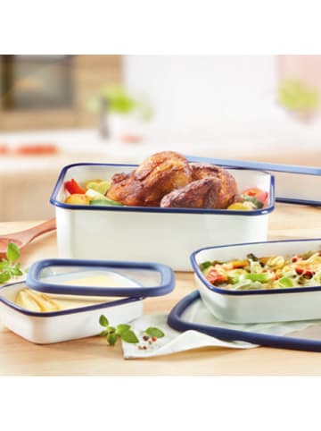 Honey Ware Flache Emaille-Frischhaltedose, S flach, 0,42L