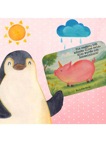 Mr. & Mrs. Panda Badvorleger Einhorn Schwein Design mit Spruch in Weiß