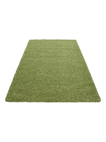 KADIMA DESIGN Teppich Hochflor Shaggy Waschbar Einfarbig RHEIN Strapazierfähig in Grün