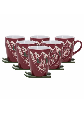 Ritzenhoff & Breker 6er Set Kaffeebecher auf Ski Aspen 340 ml in rot