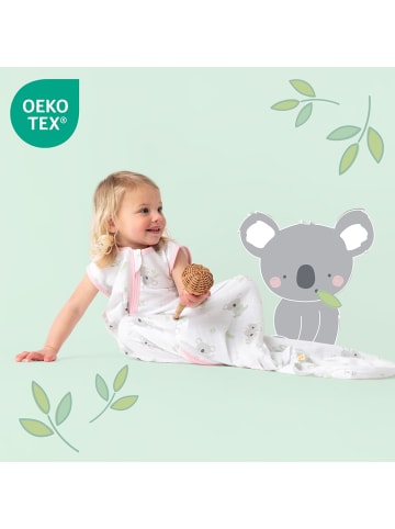 Schlummersack Musselin Babyschlafsack, 0.5 TOG in Rosa-Weiß