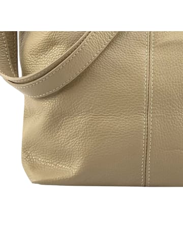Florence Florence Schultertasche, Umhängetasche Leder taupe, beige ca. 29cm