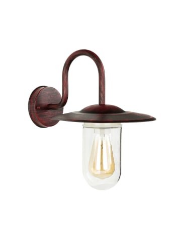 Licht-Erlebnisse Außen Wandlampe (B)27 x (H)35 cm in Schwarz Rot Antik