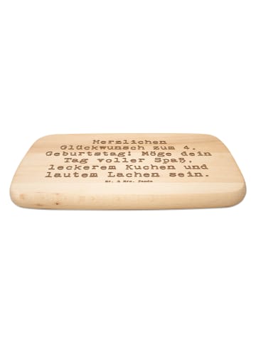 Mr. & Mrs. Panda Schneidebrett Holz Spruch 4. Geburtstag mit Spruch in Transparent