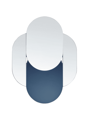 Beliani Wandspiegel CHAILLON in Silber/Blau - (W) 60 x (H) 80 x (L) 4 cm