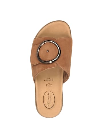 Tamaris WIDE FIT Pantolette in COGNAC SUEDE