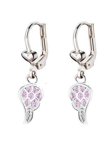 schmuck23 Silber Ohrringe 925 Zirkonia Flügel 0,6 cm x 1,0 cm