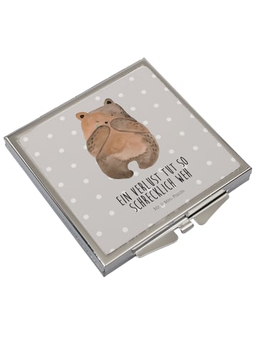 Mr. & Mrs. Panda Schminkspiegel Bär Verlust mit Spruch in Grau Pastell