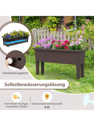 COSTWAY 2er Set Hochbeet 80x30x40cm in Braun