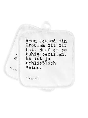 Mr. & Mrs. Panda Topfuntersetzer Wenn jemand ein Problem... mit ... in Weiß