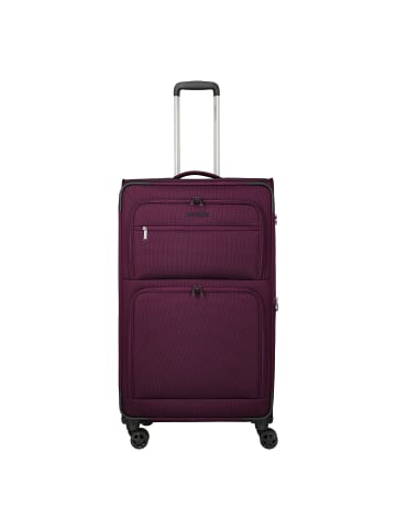 travelite Cubis 4 Rollen Trolley L 83 cm mit Dehnfalte in berry