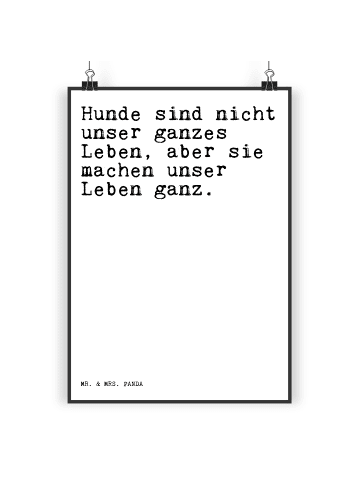 Mr. & Mrs. Panda Poster Hunde sind nicht unser... mit Spruch in Weiß