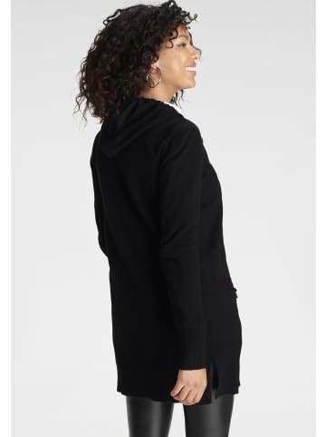 Laura Scott Kapuzenstrickjacke in schwarz