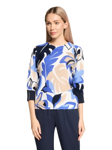 Betty Barclay Strickpullover mit Print in Light Blue/Cream