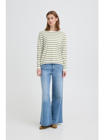 ICHI Langarm IHLULS Loose fit in SMALL IGUANA WHITE STRIPE