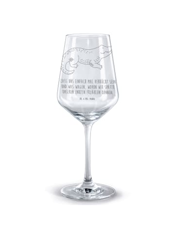 Mr. & Mrs. Panda Burgunderglas Krokodil mit Spruch in Transparent