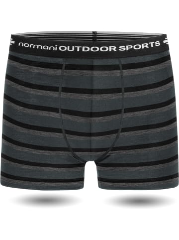 Normani Outdoor Sports Herren Merino Boxershorts Adelaide in Anthrazit/Schwarz/Grau