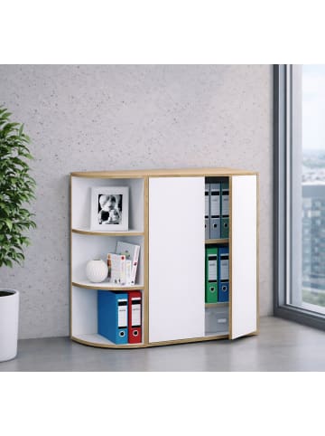 VCM  Elegantes Holzregal Eckregal Regal Salia 3fach in Weiß