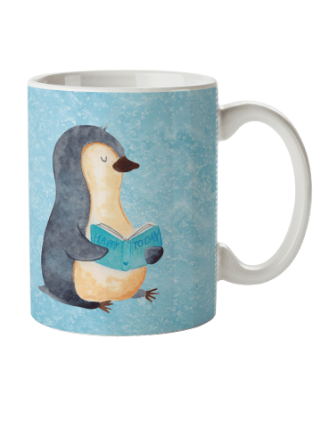 Mr. & Mrs. Panda Kindertasse Pinguin Buch ohne Spruch in Eisblau