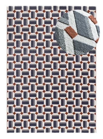 Atticgo Kurzflor-Teppich AMARA in blau/weiß
