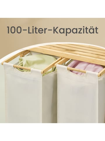 SONGMICS Wäschekorb Rocki in Weiß - (B)33 x (H)78 x (T)63.2 cm