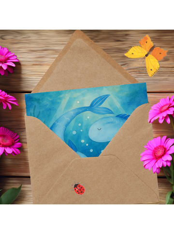 Mr. & Mrs. Panda Grußkarte Sternzeichen Fische Design ohne Spruch in Weiß