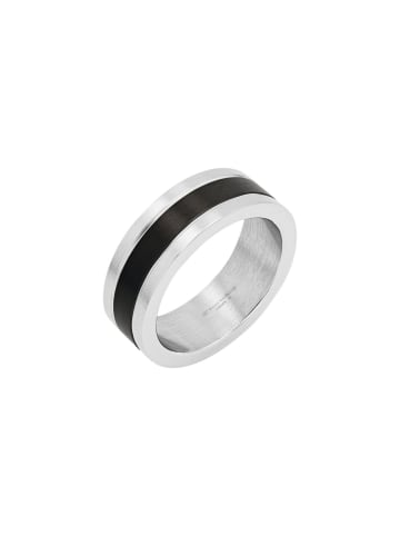 Tom Tailor Ring Edelstahl, IP schwarz in silber