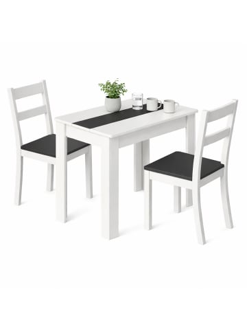 VCM Esstisch Küchentisch B. 80 x T. 50 cm Disalo in Weiß / Anthrazit