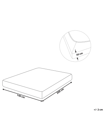 Beliani Bettlaken JANBU in Gelb - (W) 140 x (H) 30 x (L) 200 cm