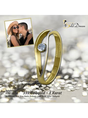 GoldDream 333 Gelbgold - 8 Karat Damen Ringe Welle Fingerring  56 (17,8)