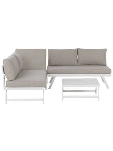 Beliani 2-tlg Sitzgruppe COCCORINO in Grau/Weiß
