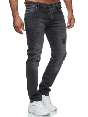 RESLAD Jeans Destroyed Stretch Denim in schwarz(2090)