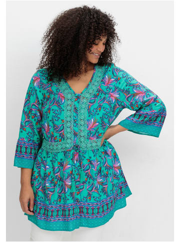 sheego by Joe Browns Longbluse in aqua gemustert