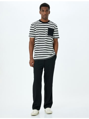 KOTON TSHIRT SS BSC in Schwarz Gestreift