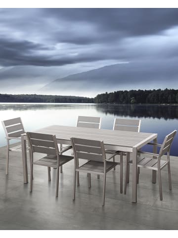 Beliani 6er-Set Esszimmerstuhl VERNIO in Grau/Silber