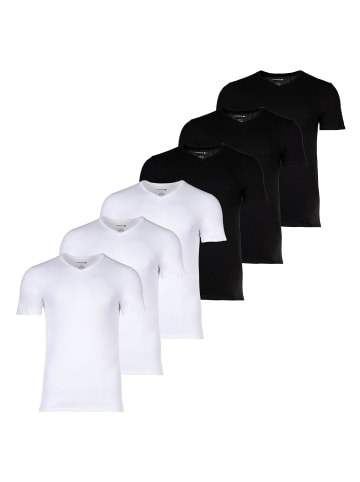 Lacoste T-Shirt 6er Pack in Weiß/Schwarz
