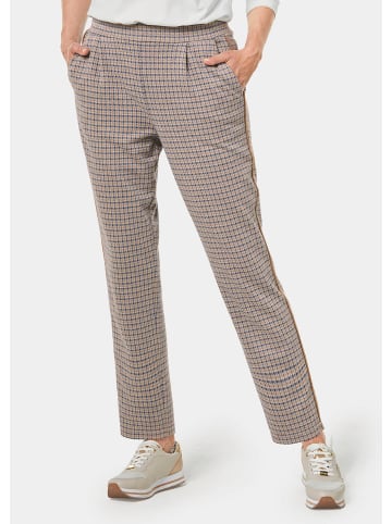 GOLDNER Kurzgröße:  Joggpant LOUISA Fließende Streifen-Schlupfhose LOUISA in hellbeige / gemustert