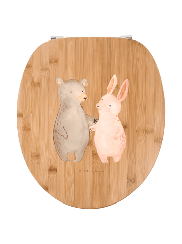 Mr. & Mrs. Panda Toilettendeckel Bär und Hase Umarmen ohne Spruch in Braun
