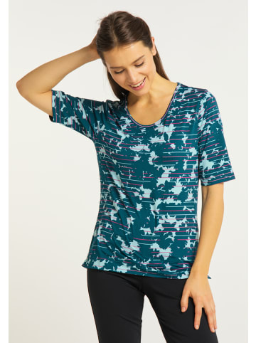 Joy Sportswear T-Shirt GAIA in deep teal stripes