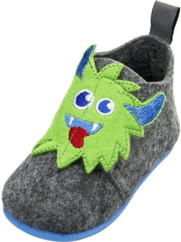 Playshoes Filz-Hausschuh Monster in Grau