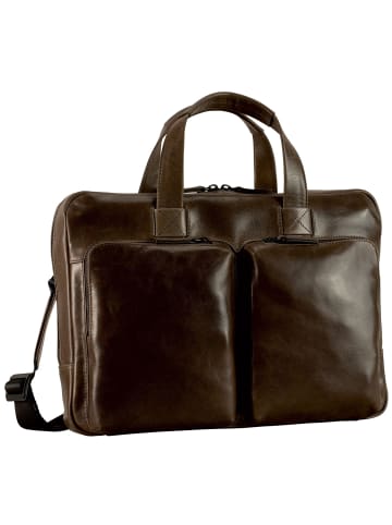Leonhard Heyden Porto Aktentasche Leder 38 cm graubraun