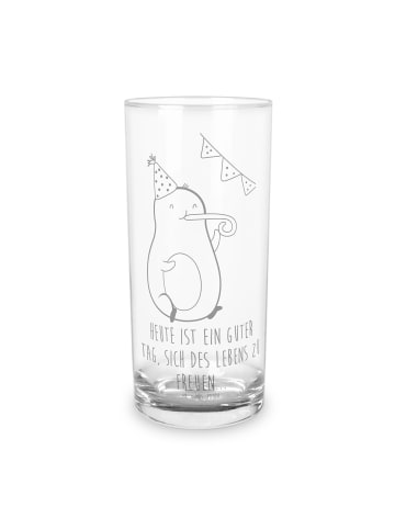 Mr. & Mrs. Panda Wasserglas Avocado Party mit Spruch in Transparent