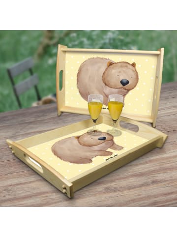 Mr. & Mrs. Panda Serviertablett Wombat ohne Spruch in Gelb Pastell