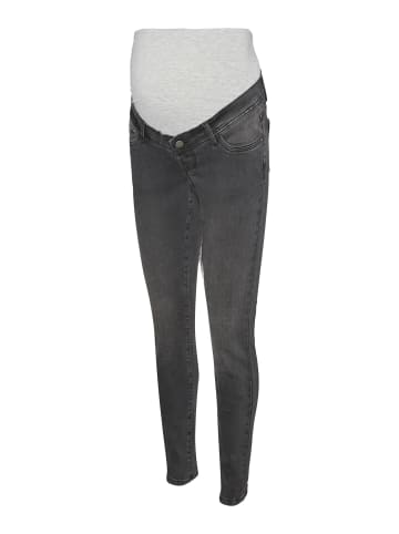mama licious Umstandsjeans mit Slim Fit in Dark Grey Denim